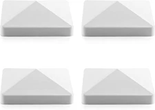 4 Pack 4x4 Vinyl Pyramid Fence Post Caps White for Mailbox Deck Dock Pier Posts!