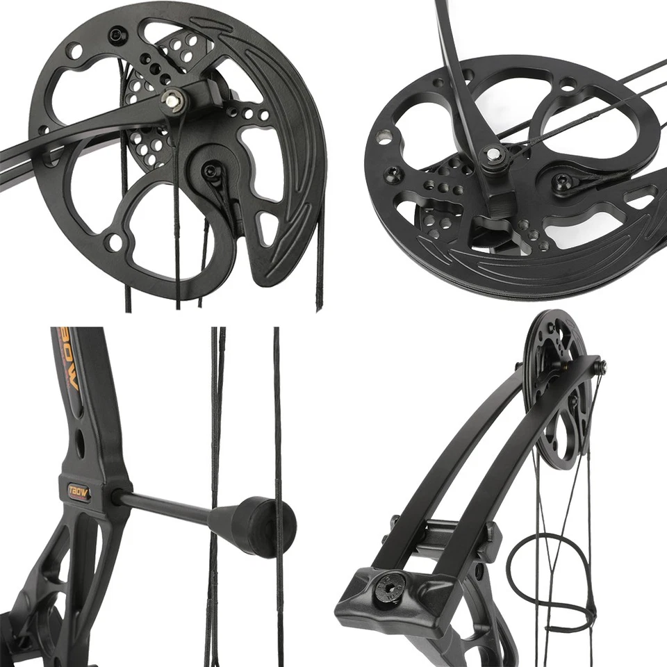 30'' Compound Bow Kit 0-70lbs Carbon Arrows Archery Bow sight Hunting Target RH - Image 4 of 4