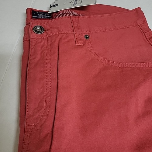 Pantalone Uomo Untuckit El Circo Vestibilità Dritta Pima Cotone Rosso 36 X 34 Preppy - Foto 2 di 6