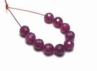 10 pcs RUBY 6mm Faceted Round Beads NATURAL