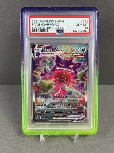 Gengar VMAX #271 Pokemon Fusion Strike Alt Art #271 PSA 10 - Fresh Cert