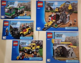 LEGO City LOT 2 sets The Mine 4200 + 4204 100% Complete w Instructions! No box.