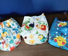 Babygoal Reusable Cloth Diapers Adjustable Cover Washable ,3 pcs Saves     