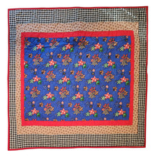 Handmade, New Lap quilt Blue  Red, Stars, Gingham, Wall Hanging, decor