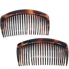Paris AD66/2 French Side Comb Large Curved Tortoiseshell Hair Combs for Women Fi