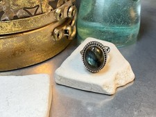 Genuine 925 Sterling Silver Labradorite Gemstone Ring Size 8.75