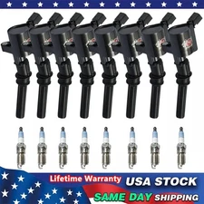 8 Ignition Coil DG508 & Iridium Spark Plug SP479 Set For Ford F-150 4.6L 5.4L V8