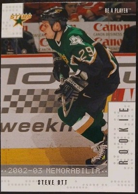 2002 - 2003 ITG Be A Player Steve Ott Rookie Memorabilia Update Series