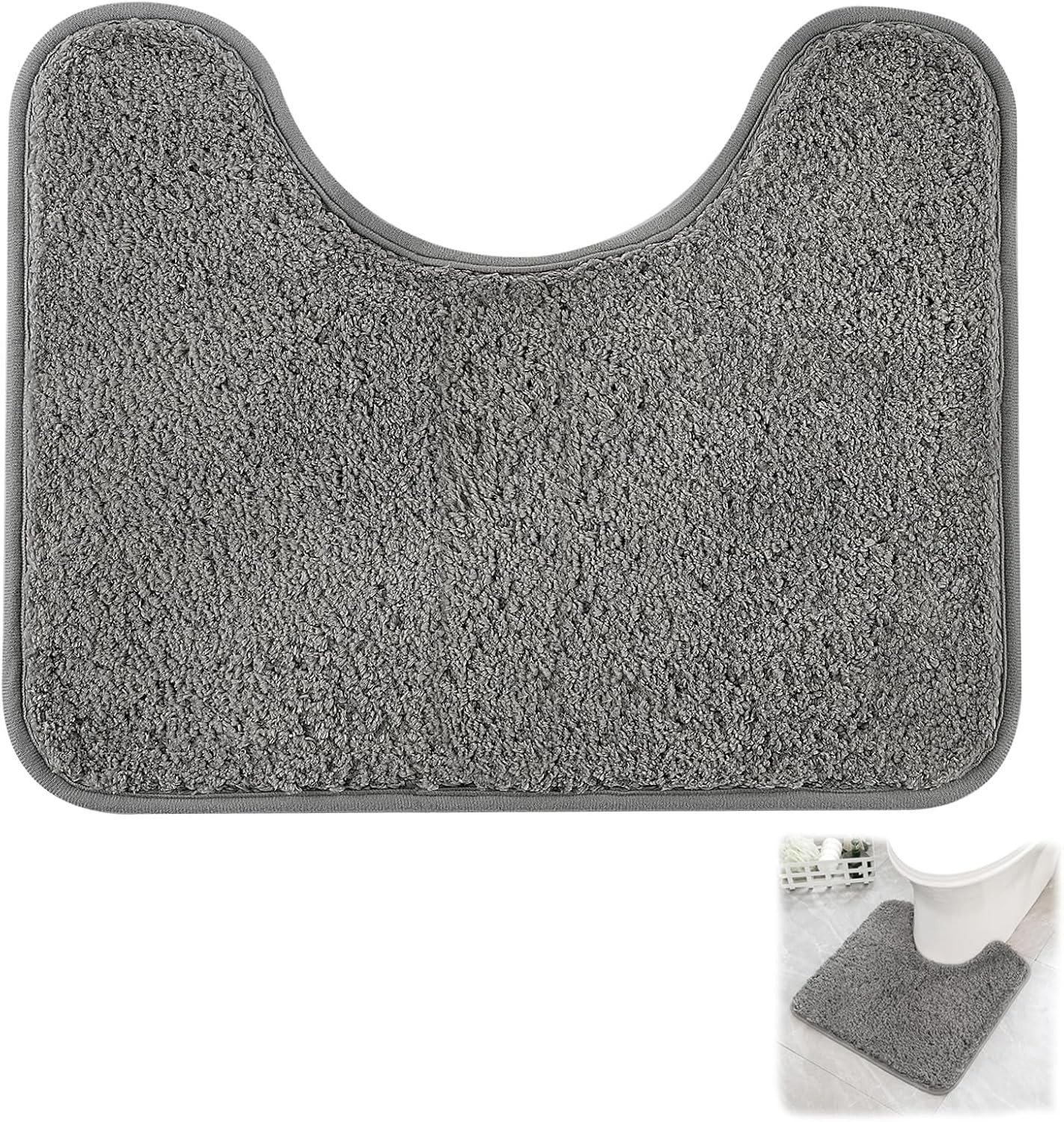 Toilet Mat,Toilet Mats Pedestal Only,U-shape Soft Non Slip Absorbent Pedestal M