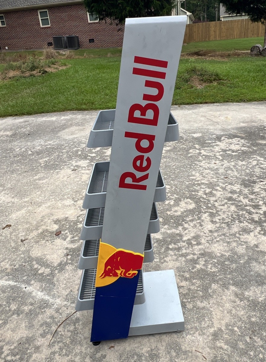 Red Bull Shelf With 5 Removable Baskets 55.25” X 15.5” For Display