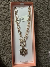 True To Form Gold-Tone Necklace with White Stone