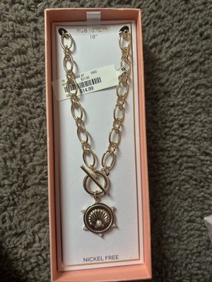 True To Form Gold-Tone Necklace with White Stone