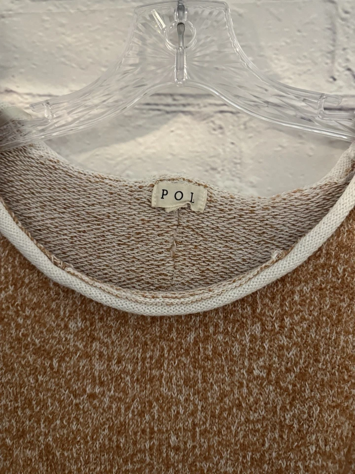 POL Naranja/Blanco Variegated Knit Oversized Heavy 100% Acrílico Suéter Crop XXL Foto 2 de 4