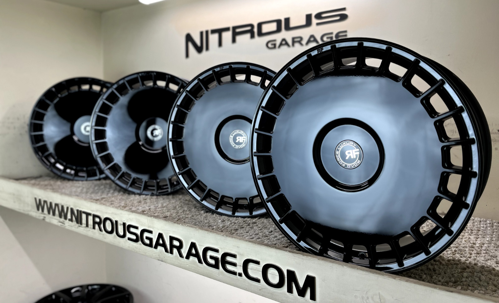 22 BLACK STAGGERED CONCAVE RF30 WHEELS MASERATI QUATTROPORTE & GHIBLI 14-24