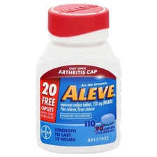 Aleve Easy Open Arthritis Cap Pain Reliever Fever Reducer Tablets 110 COUNT
