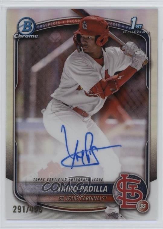 2025 Bowman Chrome Prospect Refractor 291/499 Yairo Padilla #CPA-YP Auto 0a3b