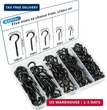 125 Pieces of Screw Cup Hook Set 5 Sizes Ceiling Small Hooks Wardrobe Decoration