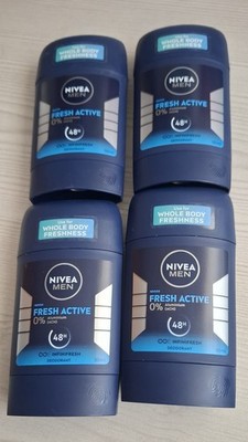 4x Nivea Deo Stick Fresh ACTIVE - 0% Aluminium