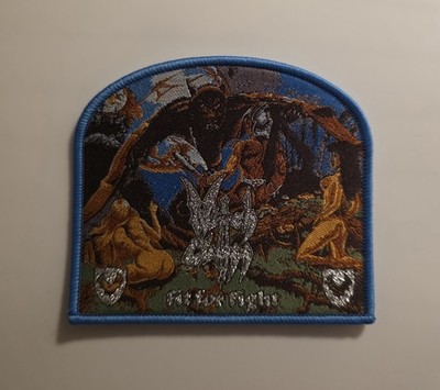 Witch Cross Fit For Fight Blue Border Woven Patch