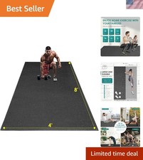 Elegant Black 8' x 4' Workout Mat, Eco-Friendly, Non-Toxic  Multi-Purpose Use