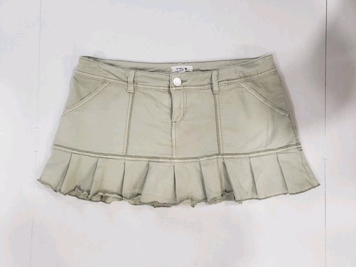 Garage Pleated Micro Mini Skirt Skort Size Medium Green Preppy Coquette Festival