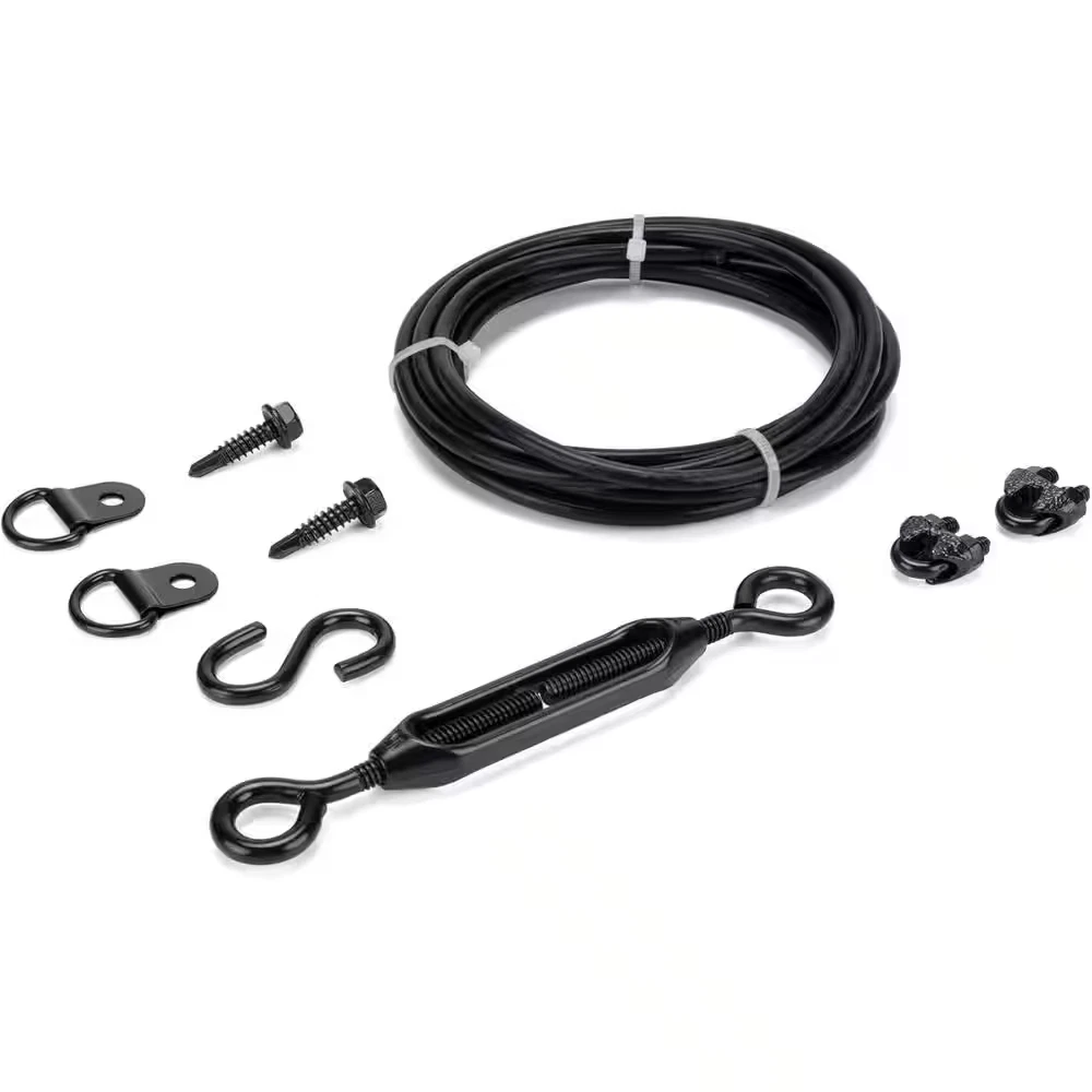 Anti-Sag Gate Kits for Wooden Fence Durable Zinc and Steel Support Cable Outdoor
