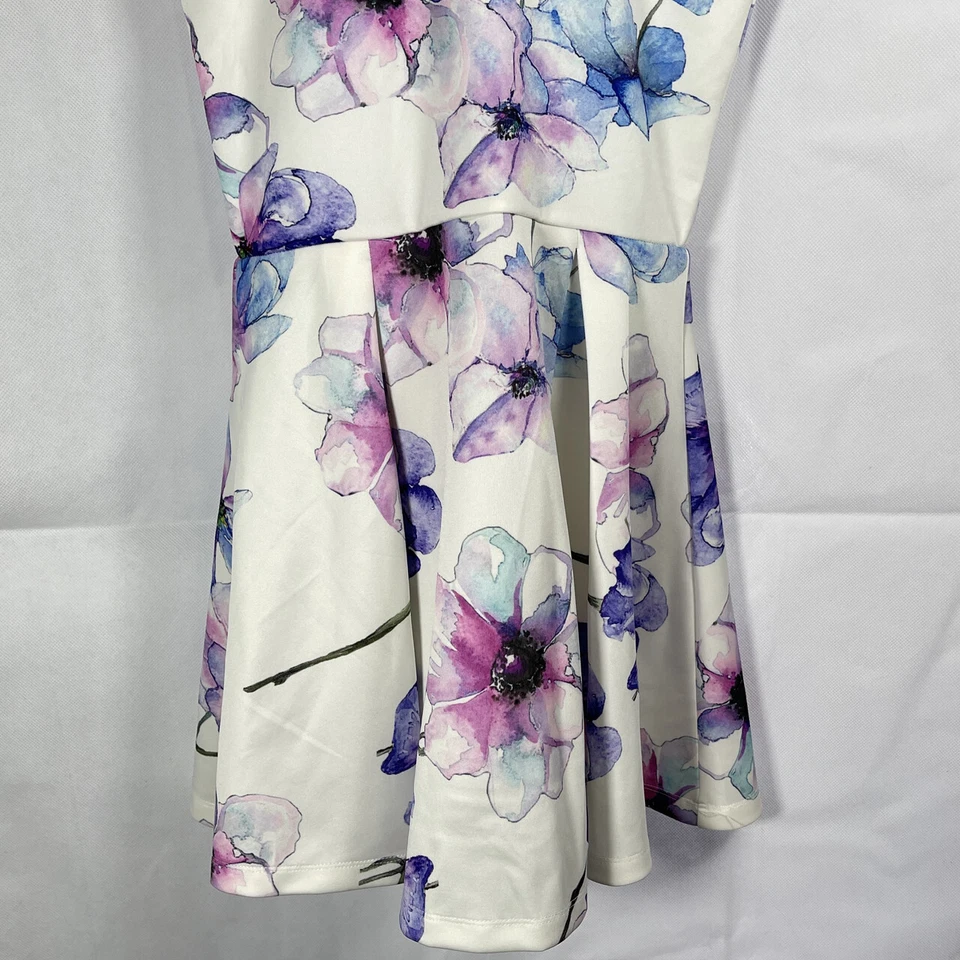 女孩精品 ELISA B. 白色紫色蓝色花卉无袖背心裙 16 码 — 第 3/4 张图片