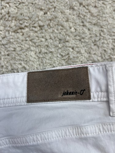 Johnnie-O Jeans Mens 34x30 White Denim Stretch Preppy Minimal Beach Resortwear - Picture 4 of 10