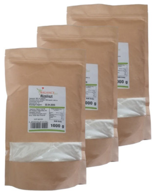 3 x 1 kg Reismehl fein gemahlen glutenfrei vegan Premium Qualität Zippbeutel