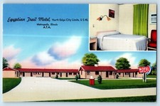 Metropolis Illinois Postcard Egyptian Trail Motel North Edge City c1940 Vintage