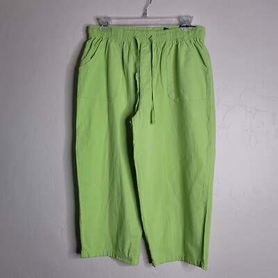 Jaclyn Smith Elastic Waist Drawstring Size Med NWT Vintage KMart Green 