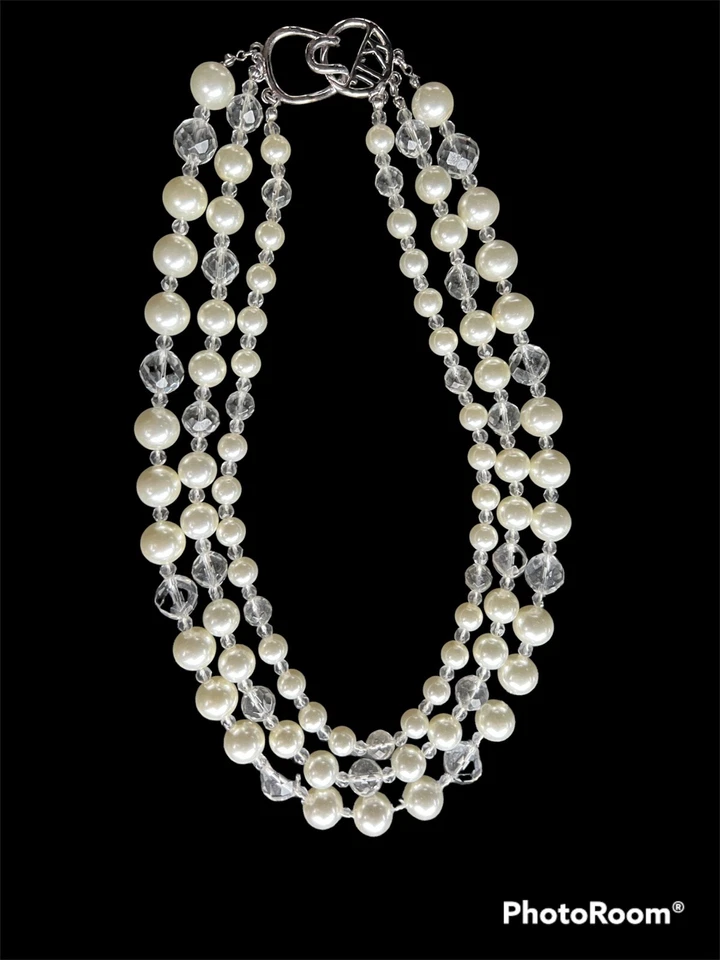 Collar triple hilo KJL Kenneth Jay Lane Ice Queen Foto 2 de 4