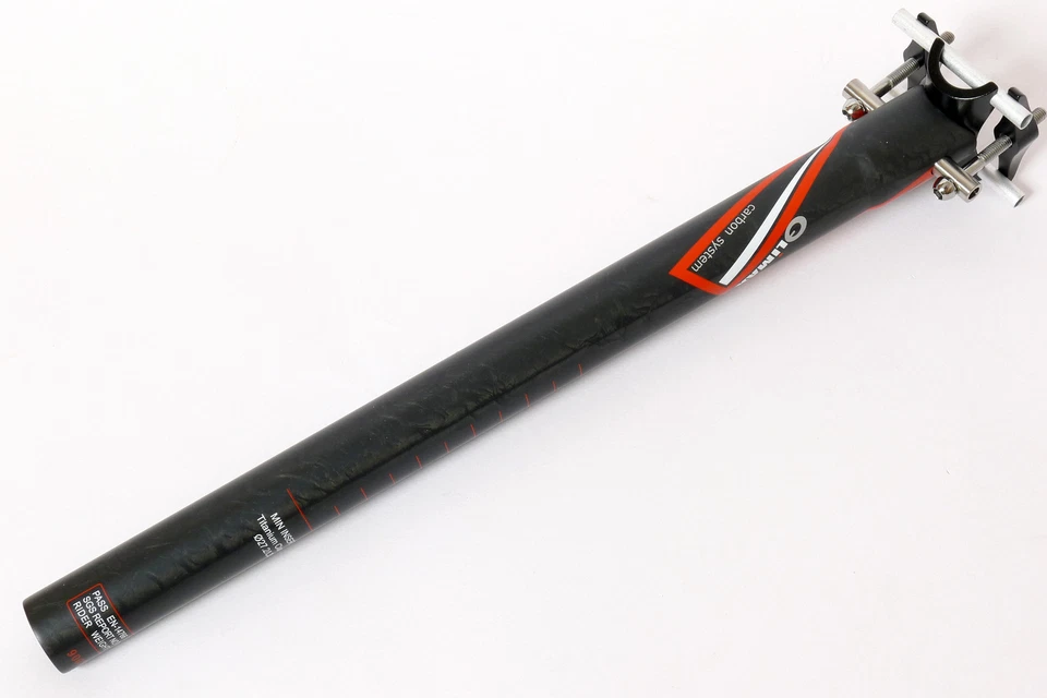 Tija de sillín de carbono mate 130 g, 27,2 x 350 mm Climax SP02A UD Ti Hardware carretera MTB negra Foto 3 de 4