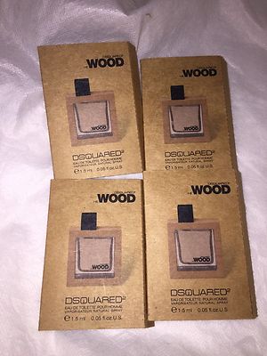 He Wood Dsquared2 Men EDT Spray Sample VIAL CARDED 1.2 ML SET of 4