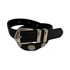 Vintage genuine GIANNI VERSACE crystal medusa rhinestone leather belt 28 unisex