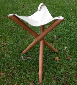 leather tripod stool
