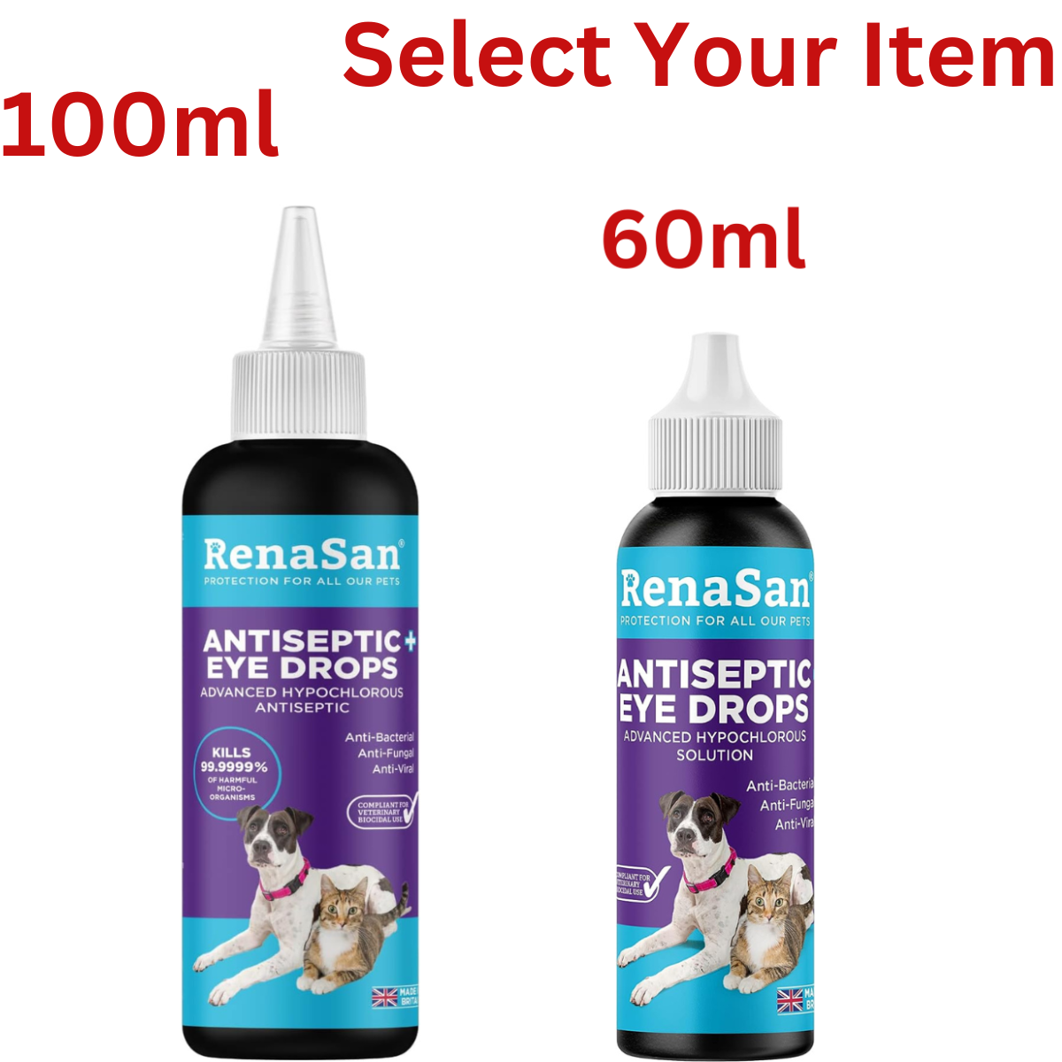 RenaSan Antiseptic Eye Drops For Dogs,Cat Reptiles Livestock Non