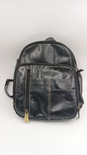Kim Rogers Black All Leather Backpack Purse Multip