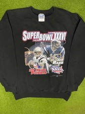 2002 Super Bowl - Tomy Brady Vs. Kurt Warner - Vintage NFL Sweatshirt Medium 