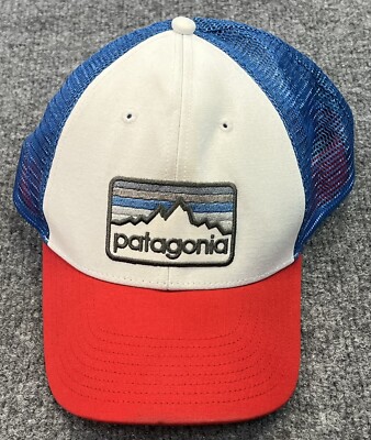 Patagonia Hat Cap Mesh SnapBack Trucker Hat P6 Logo Red White