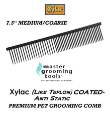 Master Grooming Tools XYLAC (Like TEFLON) PET MEDIUM/COARSE GREYHOUND Style COMB