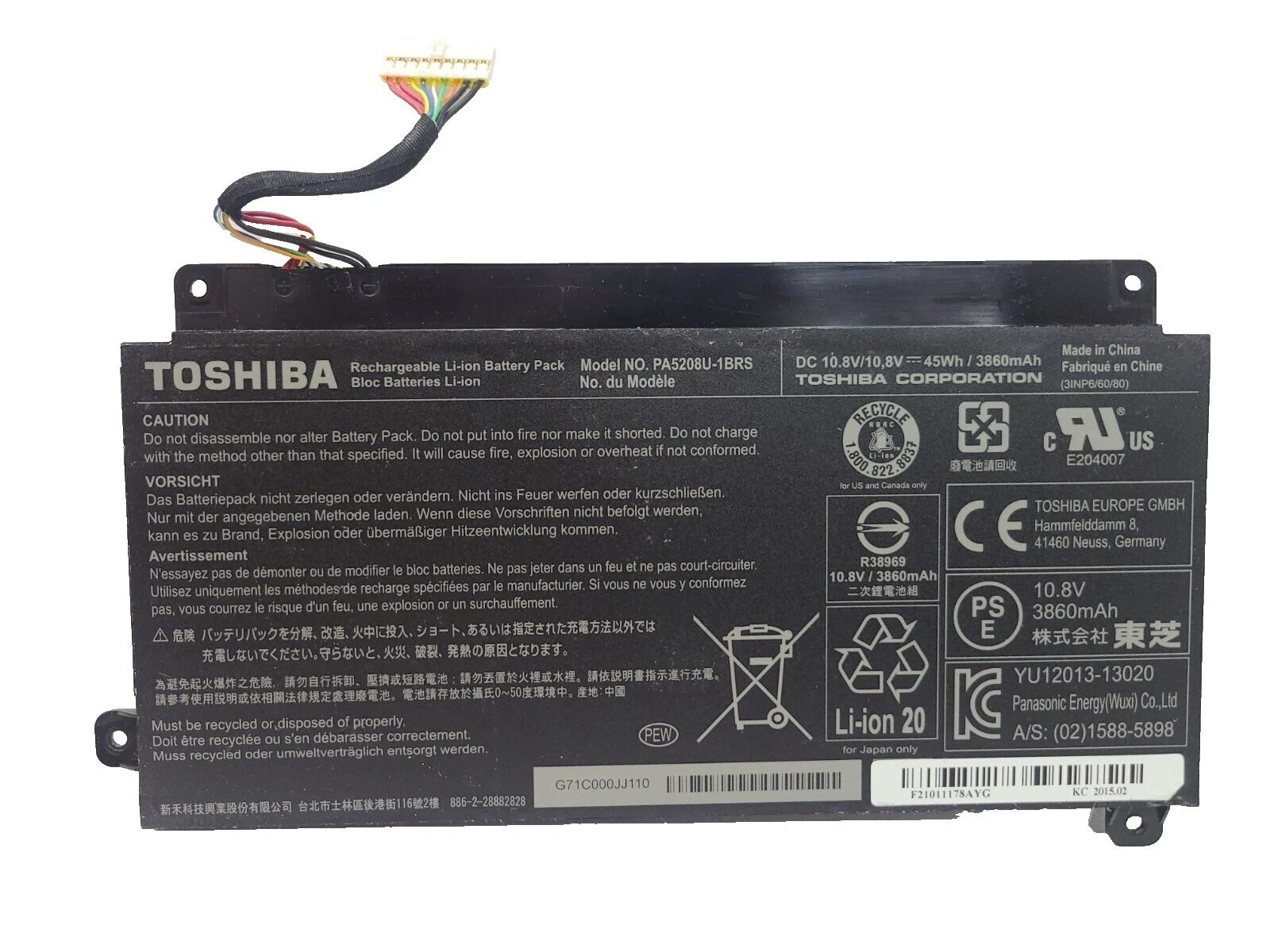 Las baterías de las Laptops Toshiba Para Dell Toshiba Satellite