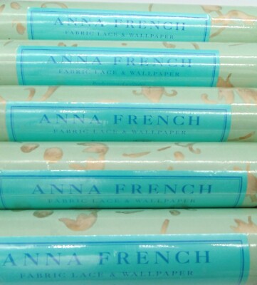Retail $1,250 ~ LOT OF 5 ROLLS ANNA FRENCH ''FONDANT'' WALLPAPER ~ Made in ENGLAND