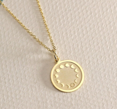 Handmade Gold Plated Moon Star Necklace Crescent Necklace Dainty Moon Pendant