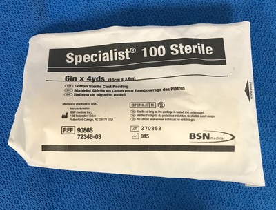 BSN 9086S Specialist 100 Sterile Cotton Cast Padding, 6'' x 4yds - 1 each