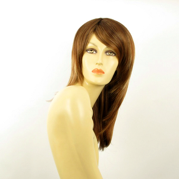 Perruque femme châtain clair méché blond doré Coline style naturel et volumineux