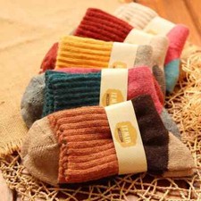 5 Pairs Women Wool Cashmere lady Thick Winter Socks Warm Soft Solid Casual Sport