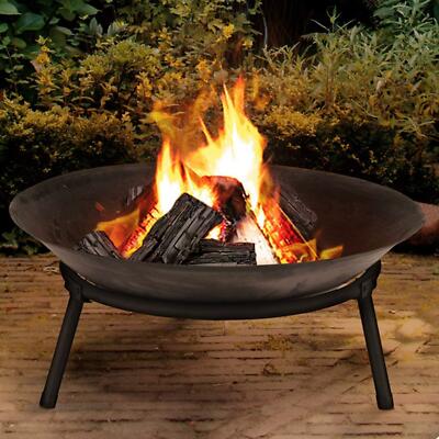 Large Fire Pit BBQ Bowl Cast Iron Garden Charcoal Log Burner Brazier Basket  UK