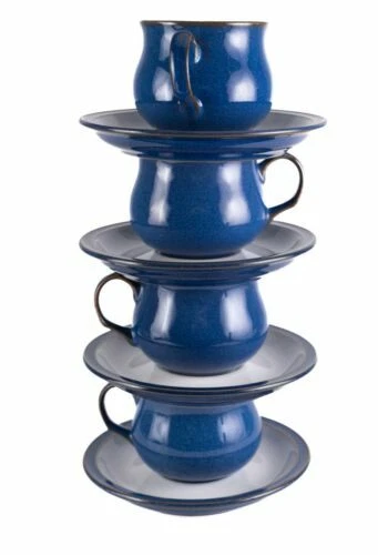 Denby/Langley/Lovatts Stoneware Blue Cups&Saucers