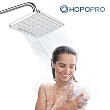12" Rectangular Shower Head Rain Chrome Three Spray Settings No Tools Needed